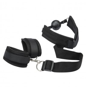 MIX - Reverse Handcuff Mouth Gag (Black)
