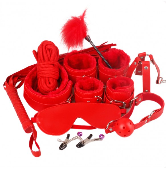 MIZZZEE BDSM Toy 10 Pieces Set (Red)