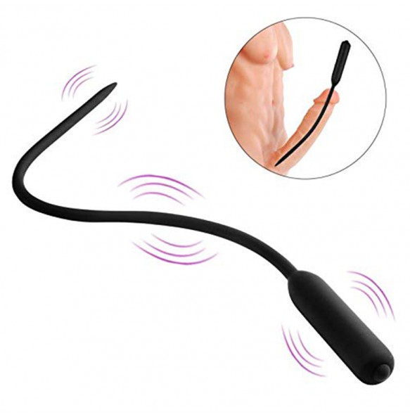 MIZZZEE Vibrating Urethral Dilator Sleek Sperm Stopper Stimulating Urethral (L:44.5cm - D:0.5cm)