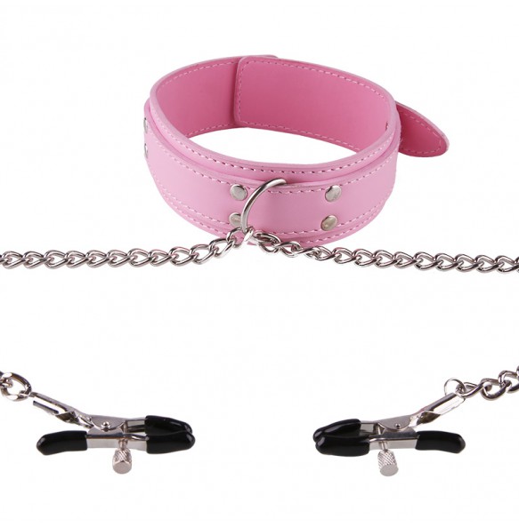 MIZZZEE Pink Neck Collar & Nipple Clamp