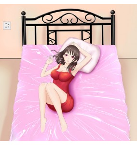 MIZZZEE - PVC Waterproof Sex Fun Bed Sheets (Pink)