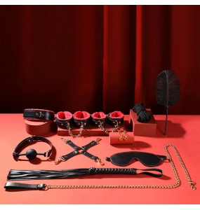 MizzZee - SM Upgrade Bondage 10 Pieces Set (Black Red)