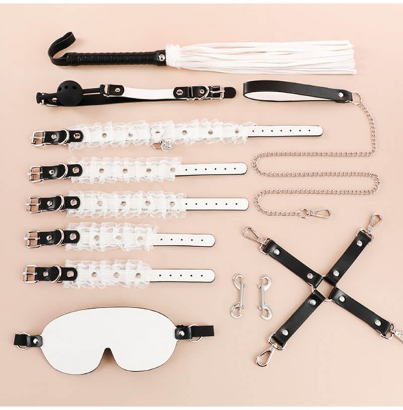 MizzZee - Maid Pleasure Bondage Set SM (Black - White) MizzZee - Maid Pleasure Bondage Set SM (Black - White)