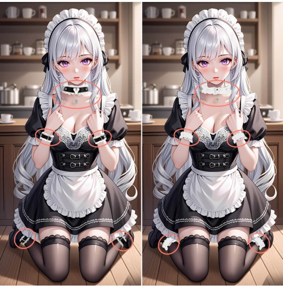 MizzZee - Maid Pleasure Bondage Set SM (Black - White) MizzZee - Maid Pleasure Bondage Set SM (Black - White)