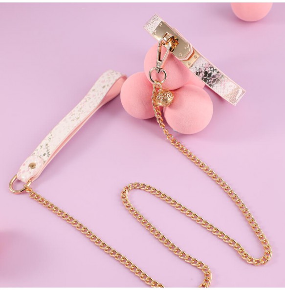 MizzZee - Snake Print Bell Leash Collar SM