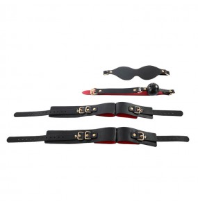 MizzZee - Hand Foot Restraint Set SM (Black - Red)