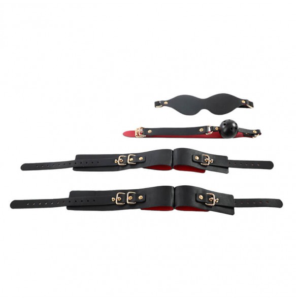 MizzZee - Hand Foot Restraint Set SM (Black - Red) MizzZee - Hand Foot Restraint Set SM (Black - Red)