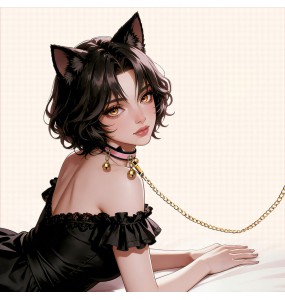 MizzZee - Cat Ear Collar With Leash SM