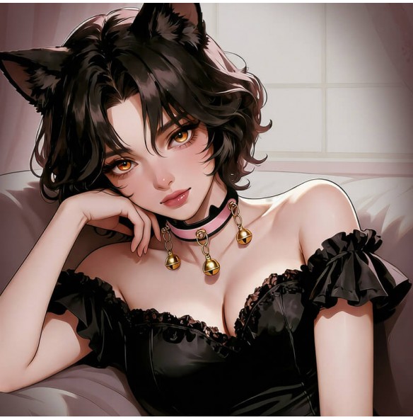 MizzZee - Cat Ear Collar With Leash SM MizzZee - Cat Ear Collar With Leash SM