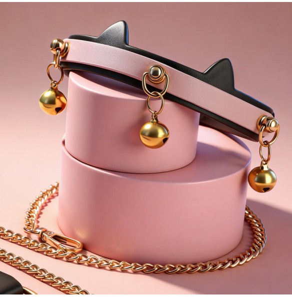 MizzZee - Cat Ear Collar With Leash SM MizzZee - Cat Ear Collar With Leash SM