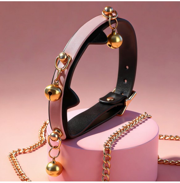 MizzZee - Cat Ear Collar With Leash SM MizzZee - Cat Ear Collar With Leash SM