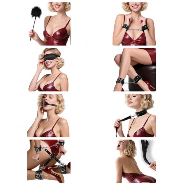 PRETTY LOVE - BDSM Kit 8 Pieces Set (Black) PRETTY LOVE - BDSM Kit 8 Pieces Set (Black)