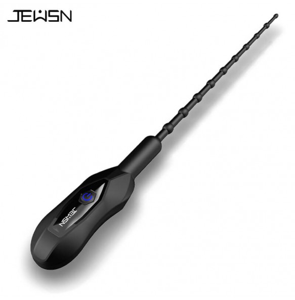 JEUSN - Pull Bead Horse Eye Stick Urethral Sound Vibrator (Chargeable - Black)