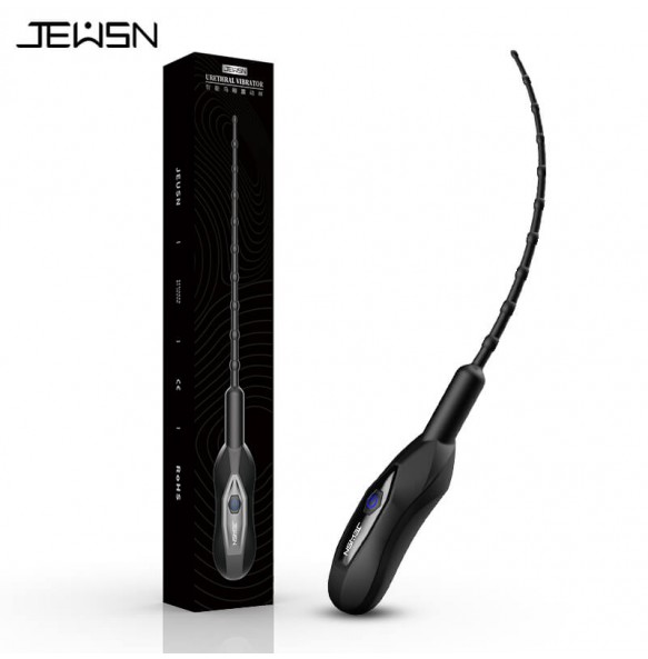 JEUSN - Pull Bead Horse Eye Stick Urethral Sound Vibrator (Chargeable - Black)