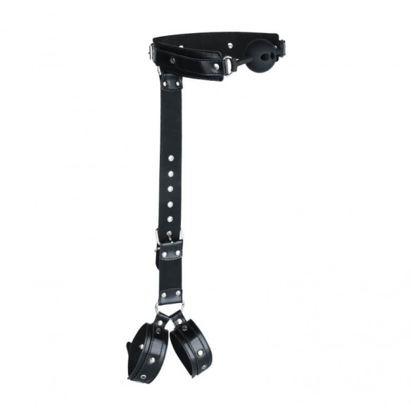 MIZZZEE - Restraint Backhand Collars Mouth Gag Ball Bondage Set (Black) MIZZZEE - Restraint Backhand Collars Mouth Gag Ball Bondage Set (Black)
