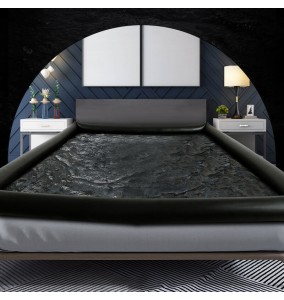 MIZZZEE - Inflatable Bedding Sheet Waterproof Flirting Bed (Black)