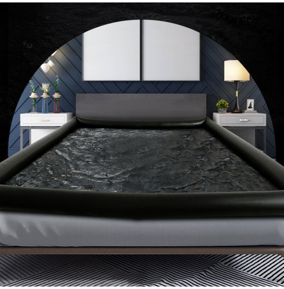 MIZZZEE - Inflatable Bedding Sheet Waterproof Flirting Bed (Black)