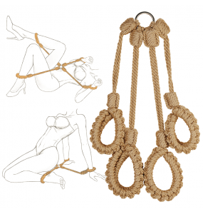 MizzZee - Rope Adjustable Hand And Foot Handcuffs Set