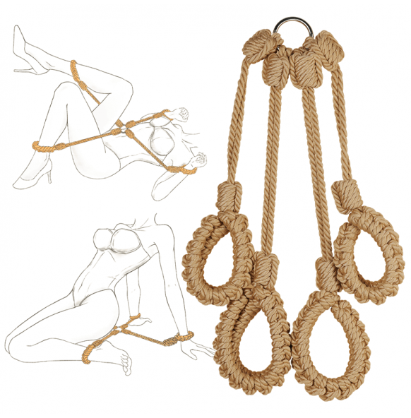 MizzZee - Rope Adjustable Hand And Foot Handcuffs Set MizzZee - Rope Adjustable Hand And Foot Handcuffs Set