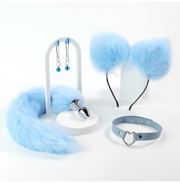 MizzZee - Blue Fox Tail Anal Plug Set (4 Pieces) MizzZee - Blue Fox Tail Anal Plug Set (4 Pieces)
