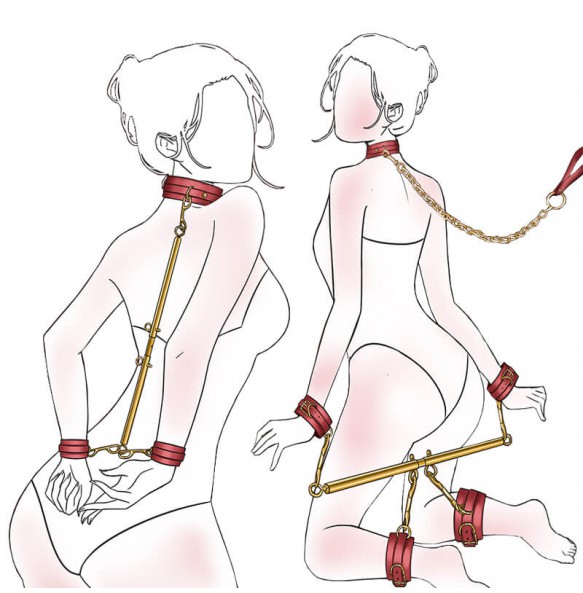 MizzZee - Adjustable Leg Bondage Bar SM Toy (Gold)