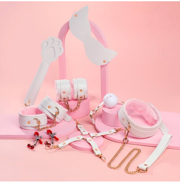 MizzZee - Comprehensive Bondage Restraint Set (Pink - White) MizzZee - Comprehensive Bondage Restraint Set (Pink - White)