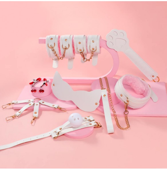 MizzZee - Comprehensive Bondage Restraint Set (Pink - White) MizzZee - Comprehensive Bondage Restraint Set (Pink - White)