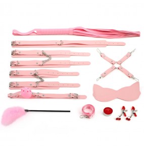 MizzZee - Bondage Restraint Set Antibacterial Edition (11 Pieces Set - Pink)