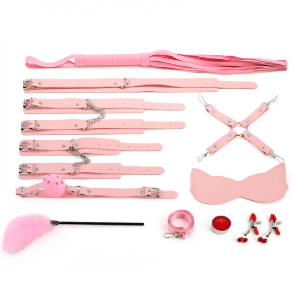 MizzZee - Bondage Restraint Set Antibacterial Edition (11 Pieces Set - Pink) MizzZee - Bondage Restraint Set Antibacterial Edition (11 Pieces Set - Pink)