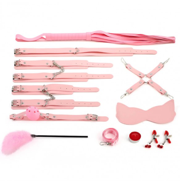 MizzZee - Bondage Restraint Set Antibacterial Edition (11 Pieces Set - Pink)