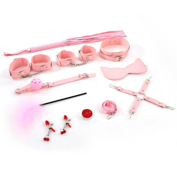 MizzZee - Bondage Restraint Set Antibacterial Edition (11 Pieces Set - Pink) MizzZee - Bondage Restraint Set Antibacterial Edition (11 Pieces Set - Pink)