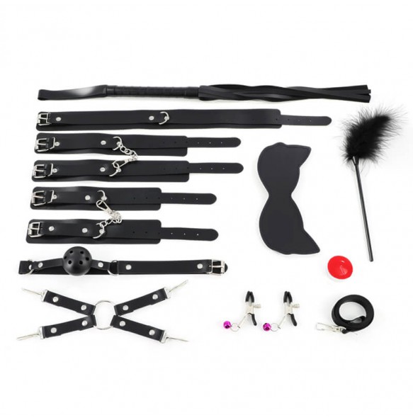 MizzZee - Bondage Restraint Set Antibacterial Edition (11 Pieces Set - Black)