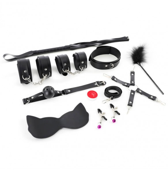 MizzZee - Bondage Restraint Set Antibacterial Edition (11 Pieces Set - Black)