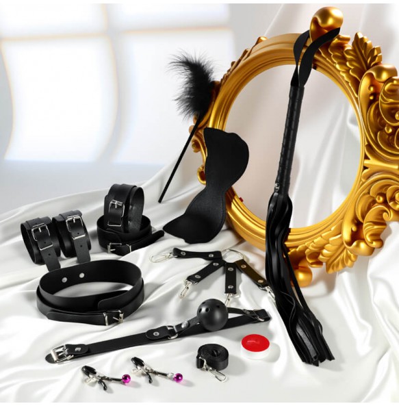 MizzZee - Bondage Restraint Set Antibacterial Edition (11 Pieces Set - Black)