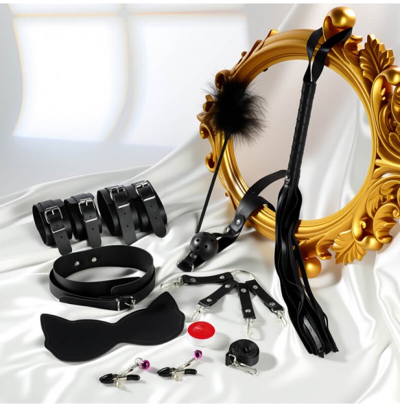 MizzZee - Bondage Restraint Set Antibacterial Edition (11 Pieces Set - Black)