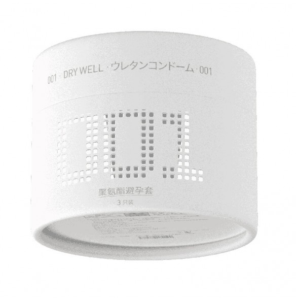 DRY WELL - Polyurethane Con doms 001 (3Pcs)