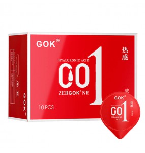 GOK - Hyaluronic Acid Ultra Moisturizing Warming 001 Con dom (10Pcs)