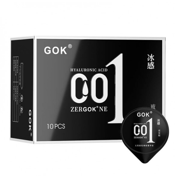 GOK - Hyaluronic Acid Ultra Moisturizing Cooling 001 Con dom (10Pcs)