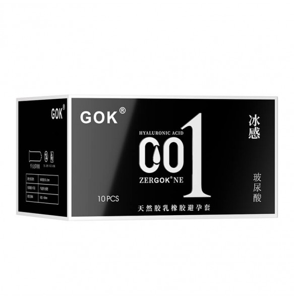 GOK - Hyaluronic Acid Ultra Moisturizing Cooling 001 Con dom (10Pcs) GOK - Hyaluronic Acid Ultra Moisturizing Cooling 001 Con dom (10Pcs)