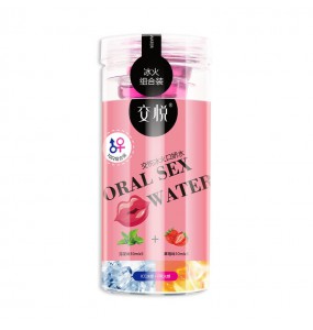 LIKE LOVE - Ice And Fire Oral Sex Water Lubricant 10Pcs (Strawberry + Mint)